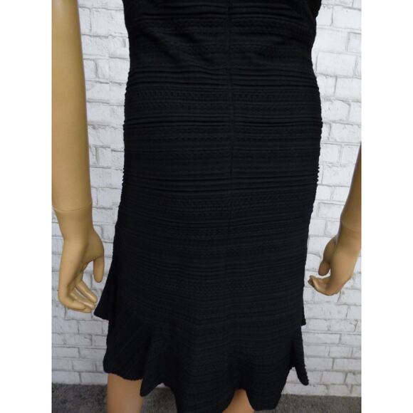 $395 Rebecca Taylor Vneck Fit & Flare Flounce Hem Little Black Dress 2 NEW - Picture 15 of 16